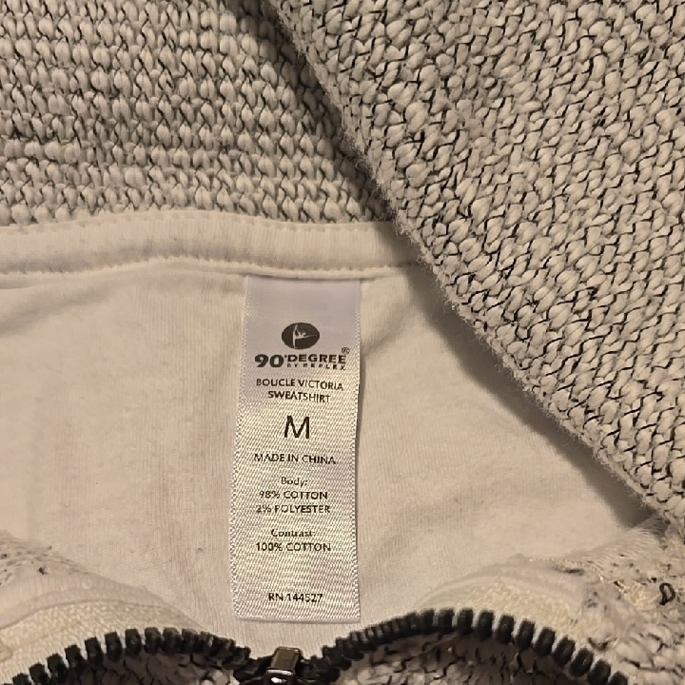 90 Degree By Reflex Women's Light Gray Long Sleeve Sweatshirt M - Picture 2 of 5
